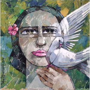 Iqbal Durrani, 18 x 18 Inch, Oil on Canvas, Figurative Painting, AC-IQD-310